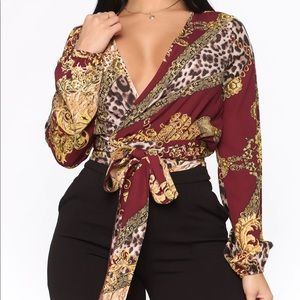 Told White Lies Top - Burgundy